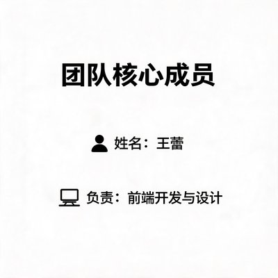 团队核心王蕾，前端开发与设计